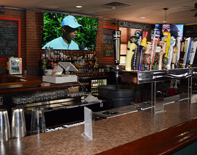 A picture of behind the bar