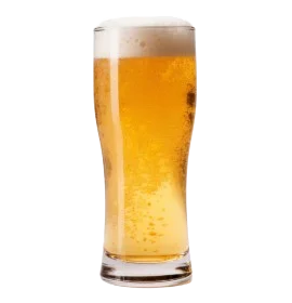 a glass of draft beer
